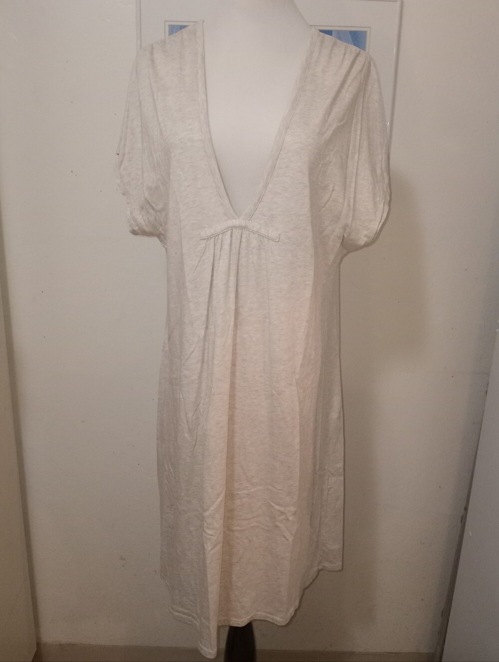 PureJill Women's Deep V Short Sleeve Dress - Cream